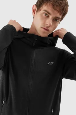 Best Polar Męski Z Kapturem AW23TFLEM121-20S Czarny Męskie Bluzy Męskie|Odzież 4F