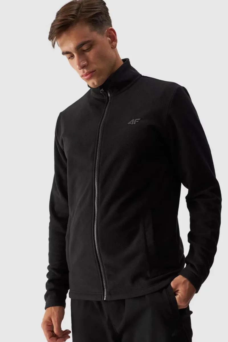 Sale Polar Męski Regular Ze Stójką WMM00TFLEM289-20S Czarne Męskie Bluzy Męskie|Odzież 4F