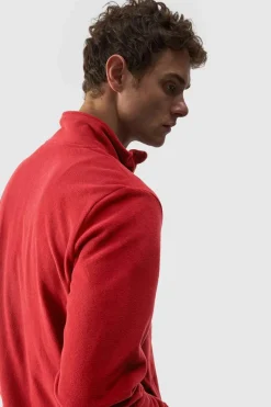 Bluzy Męskie|Odzież 4F>4F Polar Męski Regular Ze Stójką WMM00TFLEM289-60S Czerwony