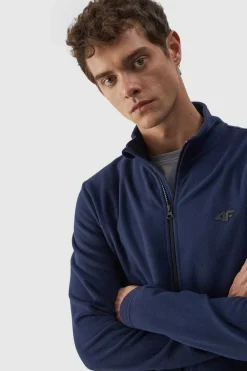 Online Polar Męski Regular Ze Stójką WMM00TFLEM289-31S Granatowy Męskie Bluzy Męskie|Odzież 4F