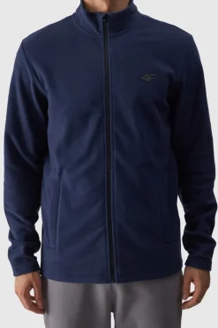 Online Polar Męski Regular Ze Stójką WMM00TFLEM289-31S Granatowy Męskie Bluzy Męskie|Odzież 4F