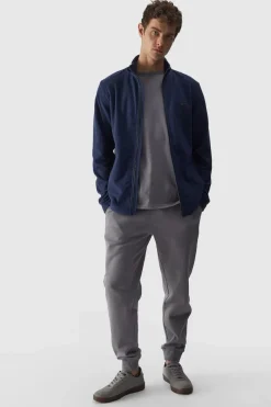 Online Polar Męski Regular Ze Stójką WMM00TFLEM289-31S Granatowy Męskie Bluzy Męskie|Odzież 4F