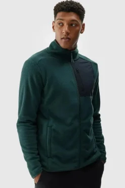 Hot Polar Męski Ze Stójką Regular WAW24TFLEM250-40S Ciemnozielony Męskie Bluzy Męskie|Odzież 4F