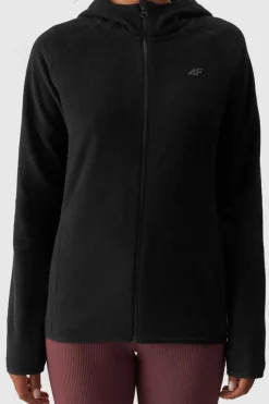 Bluzy Damskie|Odzież 4F></noscript>4F Polar Z Kapturem Regular Damski WMM00TFLEF291-20S Czarny