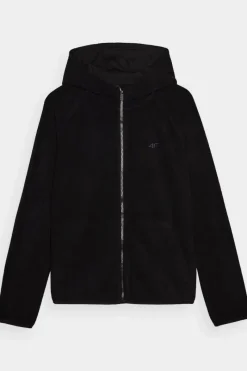 Bluzy Damskie|Odzież 4F></noscript>4F Polar Z Kapturem Regular Damski WMM00TFLEF291-20S Czarny