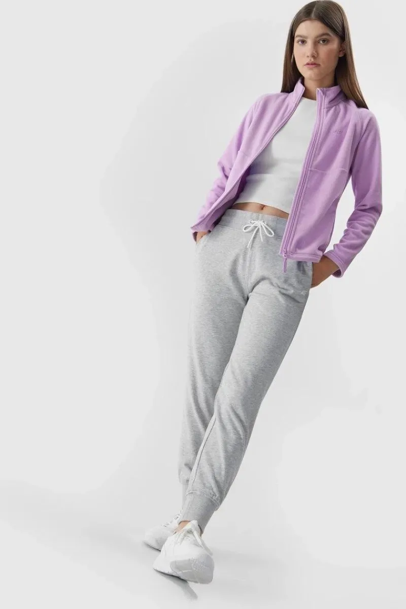 Bluzy Damskie|Odzież 4F>4F Polar Ze Stójką Regular Damski AW23TFLEF146-52S Fioletowy