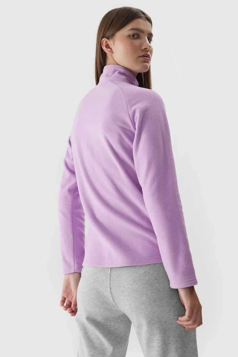 Bluzy Damskie|Odzież 4F>4F Polar Ze Stójką Regular Damski AW23TFLEF146-52S Fioletowy