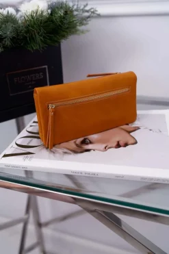 Hot Portfel Damski Duży Camel na Zatrzask Portfele