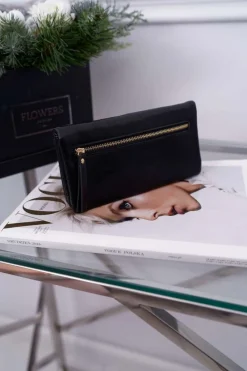 Portfele>Boto Portfel Damski Duży Czarny na Zatrzask