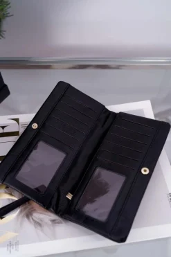 Portfele>Boto Portfel Damski Duży Czarny na Zatrzask