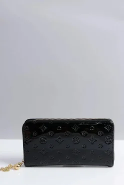 Discount Boto Portfel Damski Duży Lakierowany Złoty Zamek