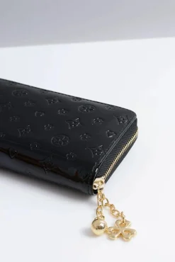 Discount Boto Portfel Damski Duży Lakierowany Złoty Zamek