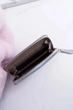 Discount Boto Portfel Damski Duży Niebieski Złoty Ozdobny Suwak