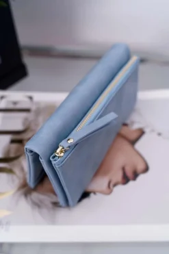 Clearance Boto Portfel Damski Duży Niebieski na Zatrzask