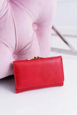 Portfele>Boto Portfel Damski Klasyczny Mały Czerwony Na Bigiel