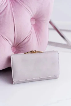 Online Portfel Damski Klasyczny Mały Szary Na Bigiel Portfele