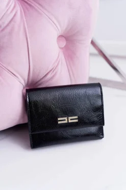 Portfel Damski Klasyczny Mały Czarny Na Magnes Portfele