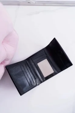 Portfel Damski Klasyczny Mały Czarny Na Magnes Portfele