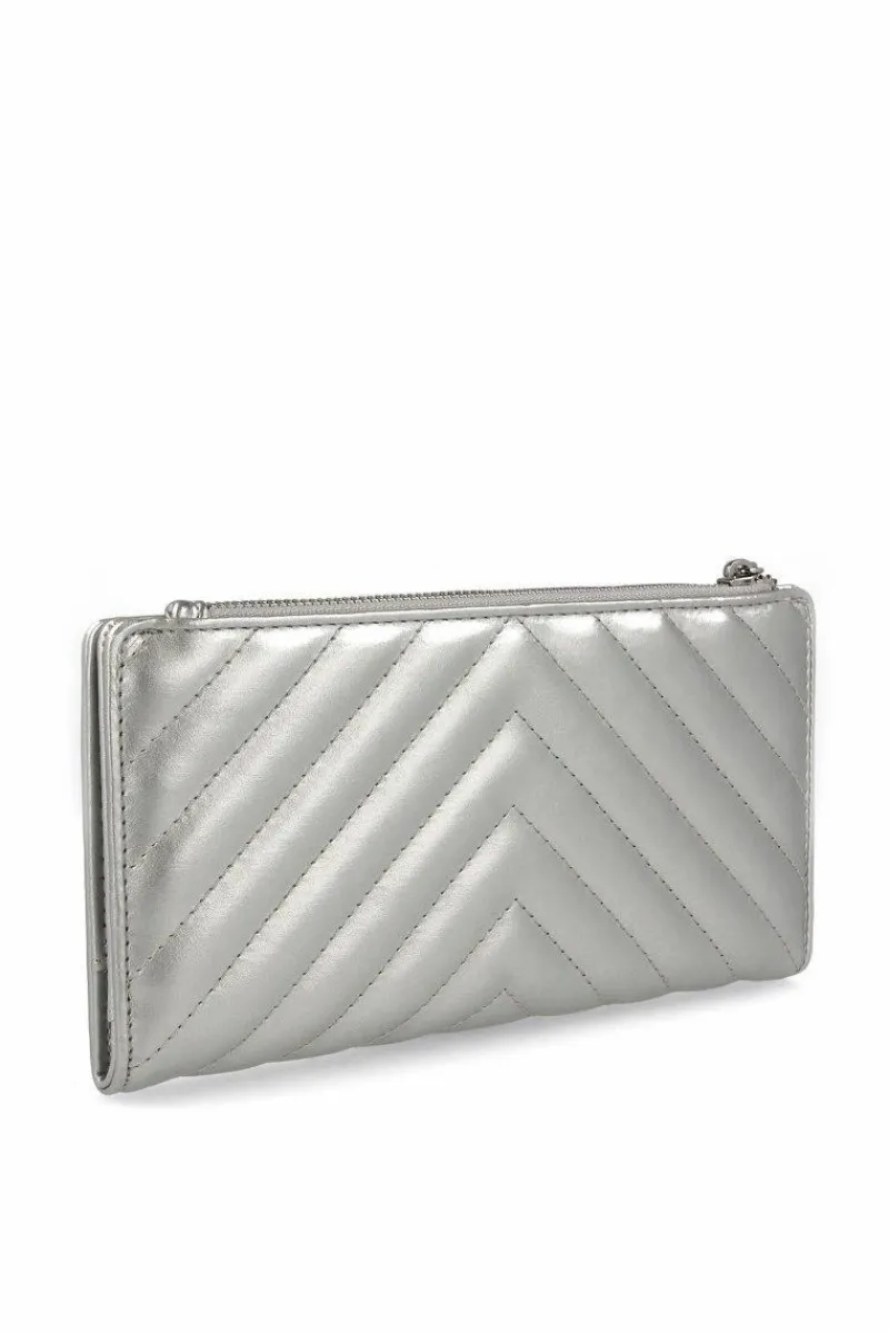 Best Monnari Portfel Damski PUR0010-022 Pikowany Srebrny