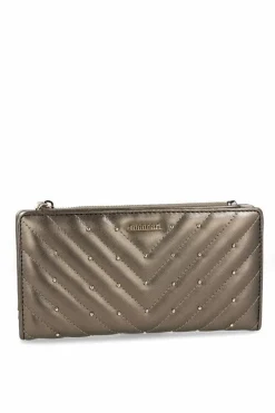 Hot Portfel Damski PUR0010-019 Pikowany Metaliczny Portfele