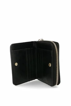 Online Portfel Damski Podkówka PUR0040-020 Czarny Połysk Portfele