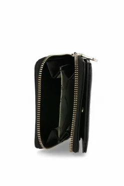 Online Portfel Damski Podkówka PUR0040-020 Czarny Połysk Portfele