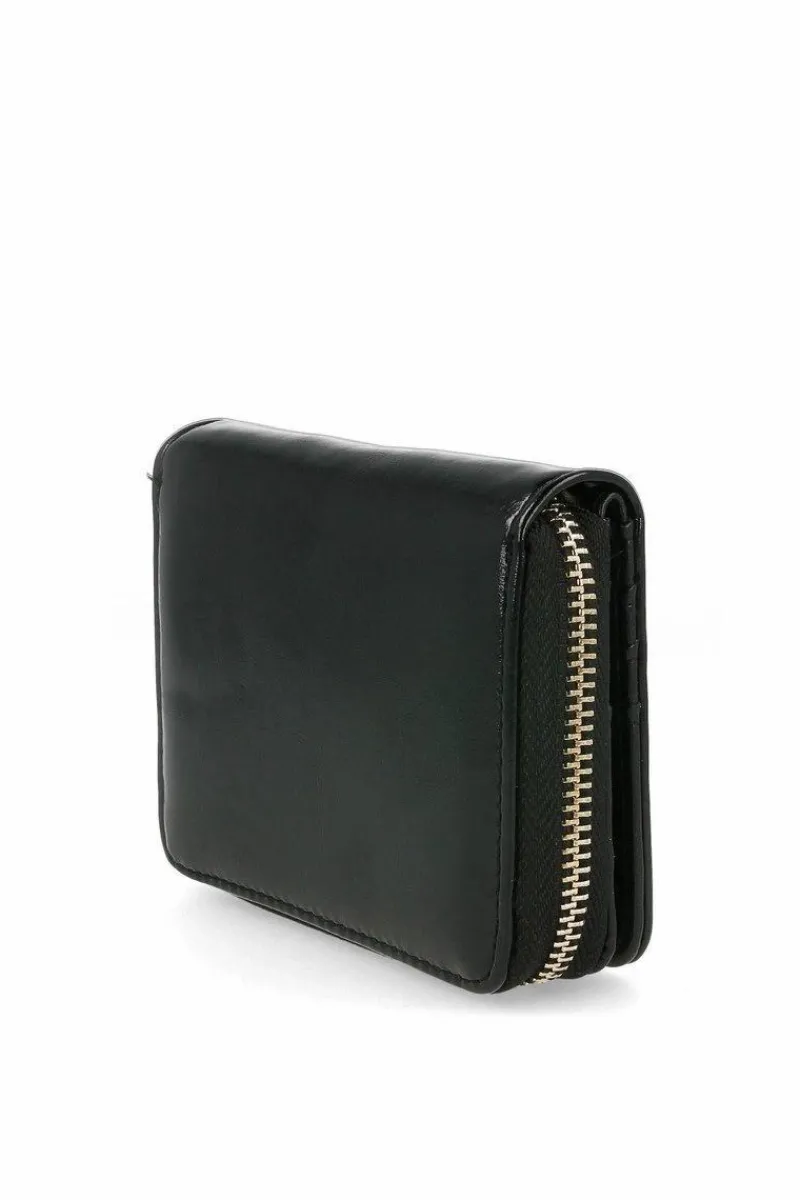 Online Portfel Damski Podkówka PUR0040-020 Czarny Połysk Portfele