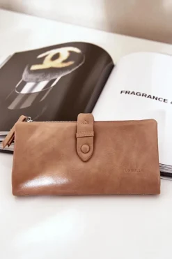 New Boto Portfel Damski Z Eko Skóry Ciemnobeżowy Irinda