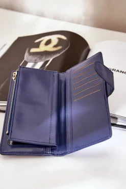 Clearance Boto Portfel Damski Z Eko Skóry Granatowy Kalinessa Niebieski