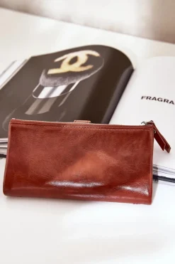 Online Portfel Damski Z Eko Skóry Brązowy Irinda Portfele