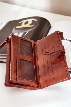 Online Portfel Damski Z Eko Skóry Brązowy Irinda Portfele