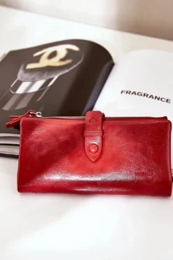 Portfele>Boto Portfel Damski Z Eko Skóry Czerwony Irinda