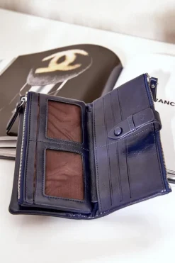 Best Portfel Damski Z Eko Skóry Granatowy Irinda Portfele