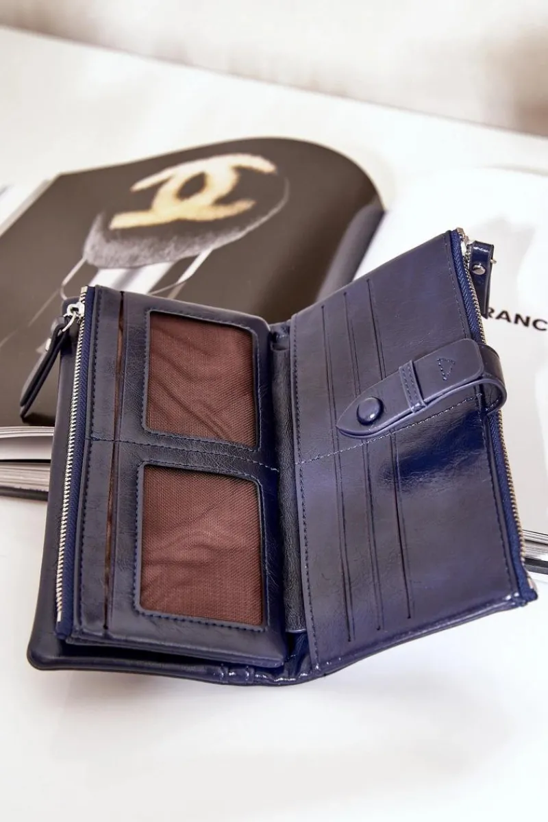 Best Portfel Damski Z Eko Skóry Granatowy Irinda Portfele