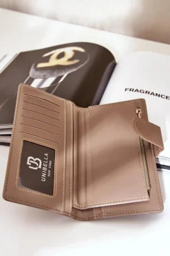 Discount Portfel Damski Z Eko Skóry Ciemnobeżowy Kalinessa Portfele