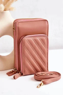 Clearance Portfel Torebka 2w1 Na Suwak Różowy Themis Listonoszki|Portfele