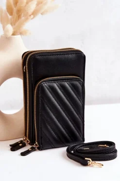 Listonoszki|Portfele>Boto Portfel Torebka 2w1 Na Suwak Czarny Themis