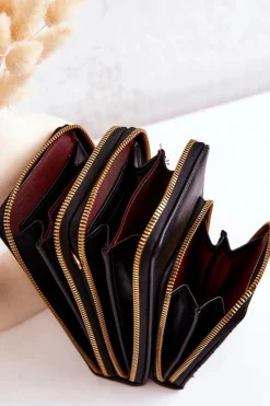 Listonoszki|Portfele>Boto Portfel Torebka 2w1 Na Suwak Czarny Themis