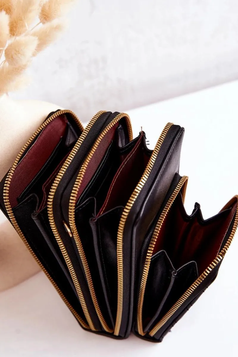 Listonoszki|Portfele>Boto Portfel Torebka 2w1 Na Suwak Czarny Themis