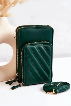 Portfel Torebka 2w1 Na Suwak Zielony Themis Listonoszki|Portfele