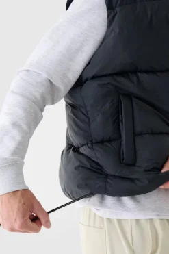 Kurtki Męskie|Odzież 4F></noscript>4F Puchowy Bezrękawnik Męski WAW24TVJAM147-20S Czarny