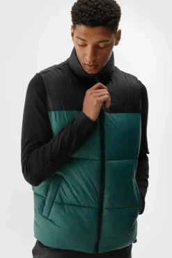 Sale 4F Puchowy Bezrękawnik Męski WAW24TVJAM147-40S Zielona Zielony