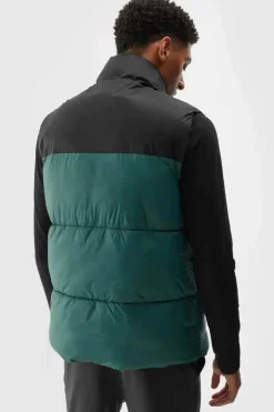 Sale 4F Puchowy Bezrękawnik Męski WAW24TVJAM147-40S Zielona Zielony