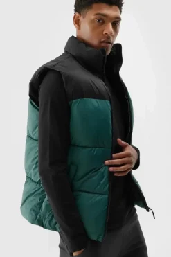 Sale 4F Puchowy Bezrękawnik Męski WAW24TVJAM147-40S Zielona Zielony