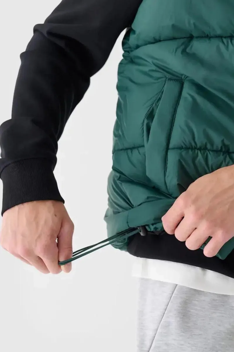 Sale 4F Puchowy Bezrękawnik Męski WAW24TVJAM147-40S Zielona Zielony