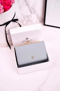 Portfele>Boto Średni Portfel Damski Zapinany Na Bigiel MILANO Niebieski