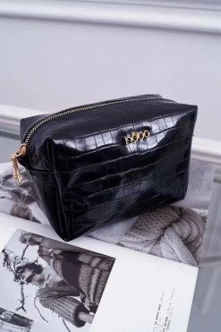 Średnia Damska Kosmetyczka Czarna NCOS-I0321-C020 Damskie Torebki Nobo|Kosmetyczki Damskie