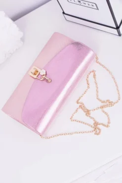 Discount Boto Różowa Kopertówka Złoty Łańcuch Zatrzask Kłódka