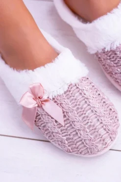 Różowe Damskie Papcie Domowe Klapki Z Futerkiem Dezi Damskie Kapcie Klasyczne|Klapki Z Futerkiem