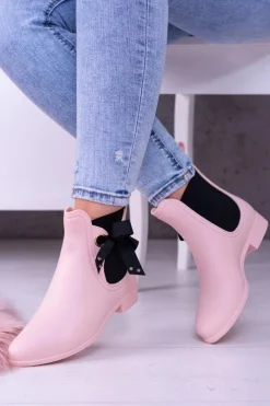 Sale Różowe Matowe Damskie Kalosze Sztyblety Someday Damskie Kalosze Damskie